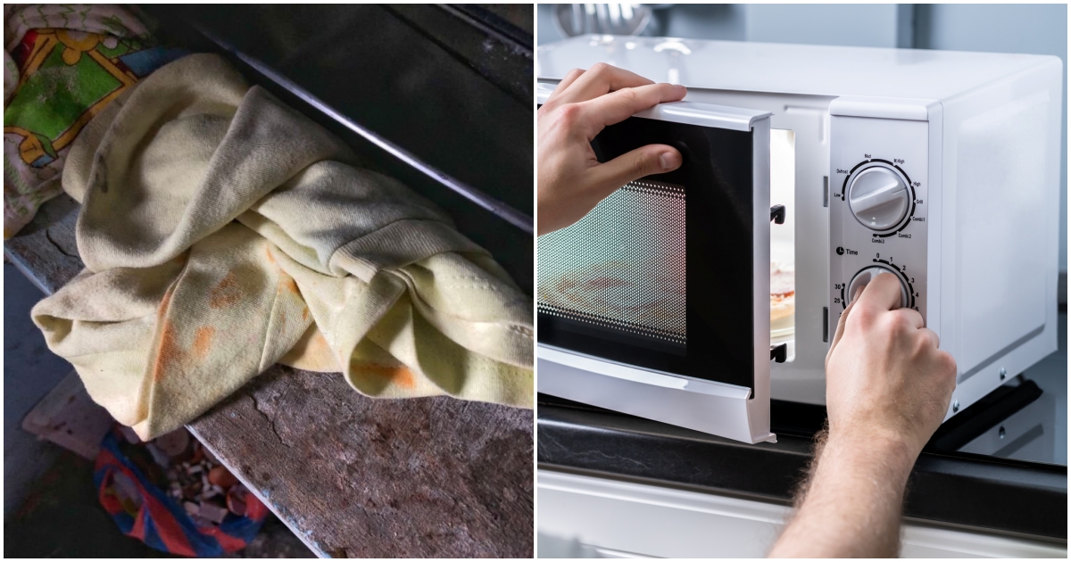 Vyvařování utěrek odzvonilo: Pro vyčištění i silně odolných skvrn postačí mikrovlnná trouba