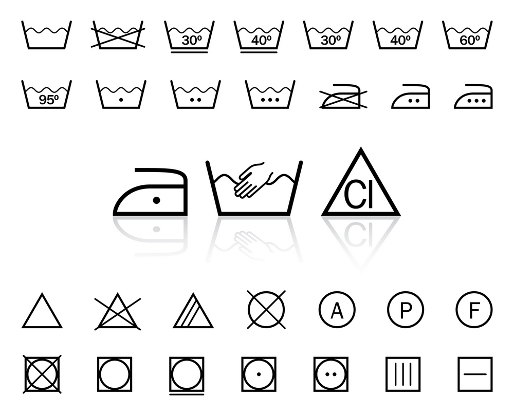 Praní prádla - nejčastější symboly